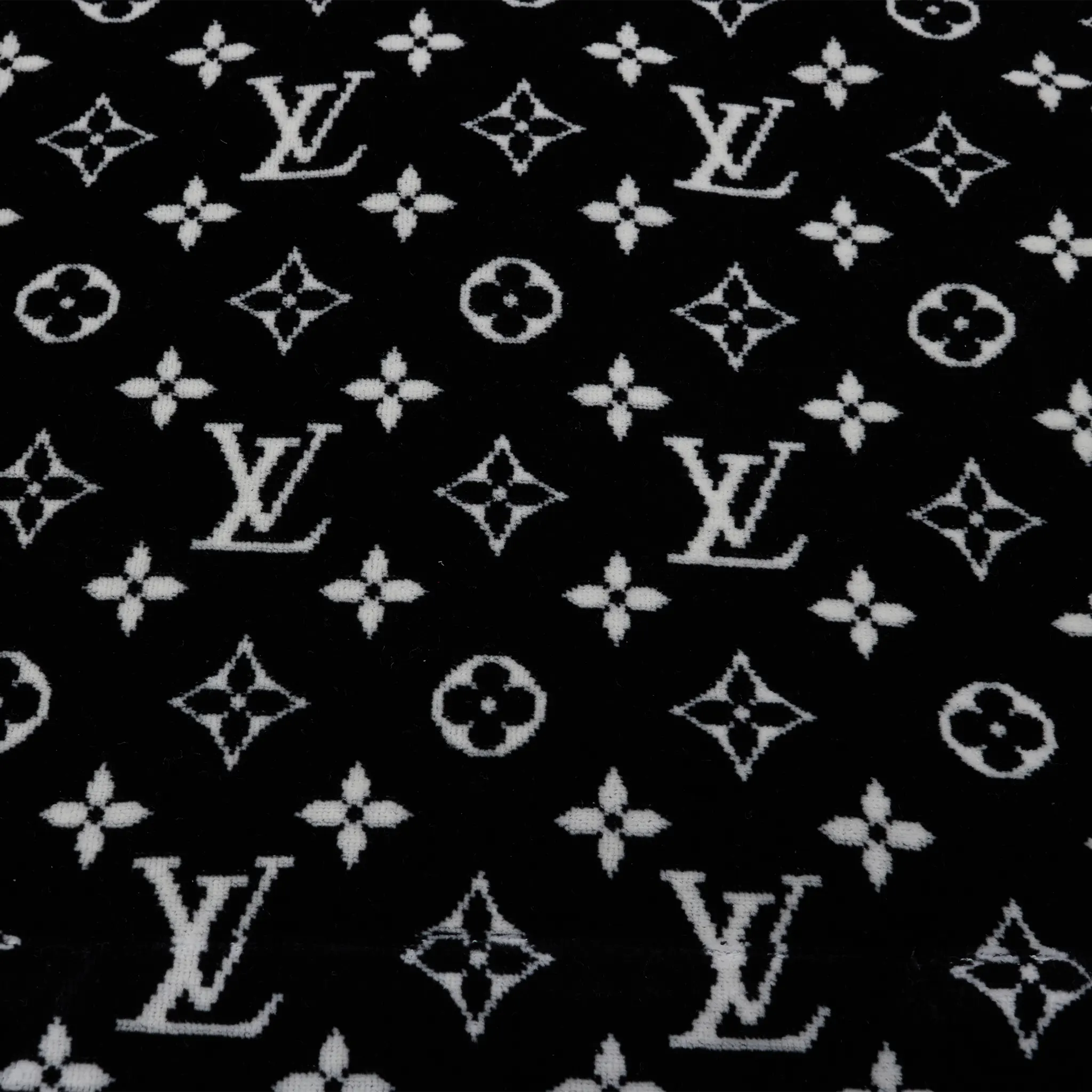 Detailed Print View of Louis Vuitton LV Monogram Oversized Black White Hoodie 1AAKV1